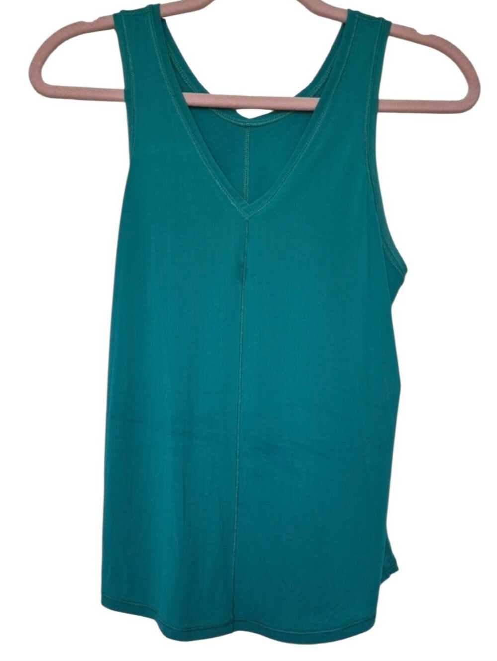 Lululemon Teal Split Back Sleeveless Athletic Tank Top Size Tag Missing